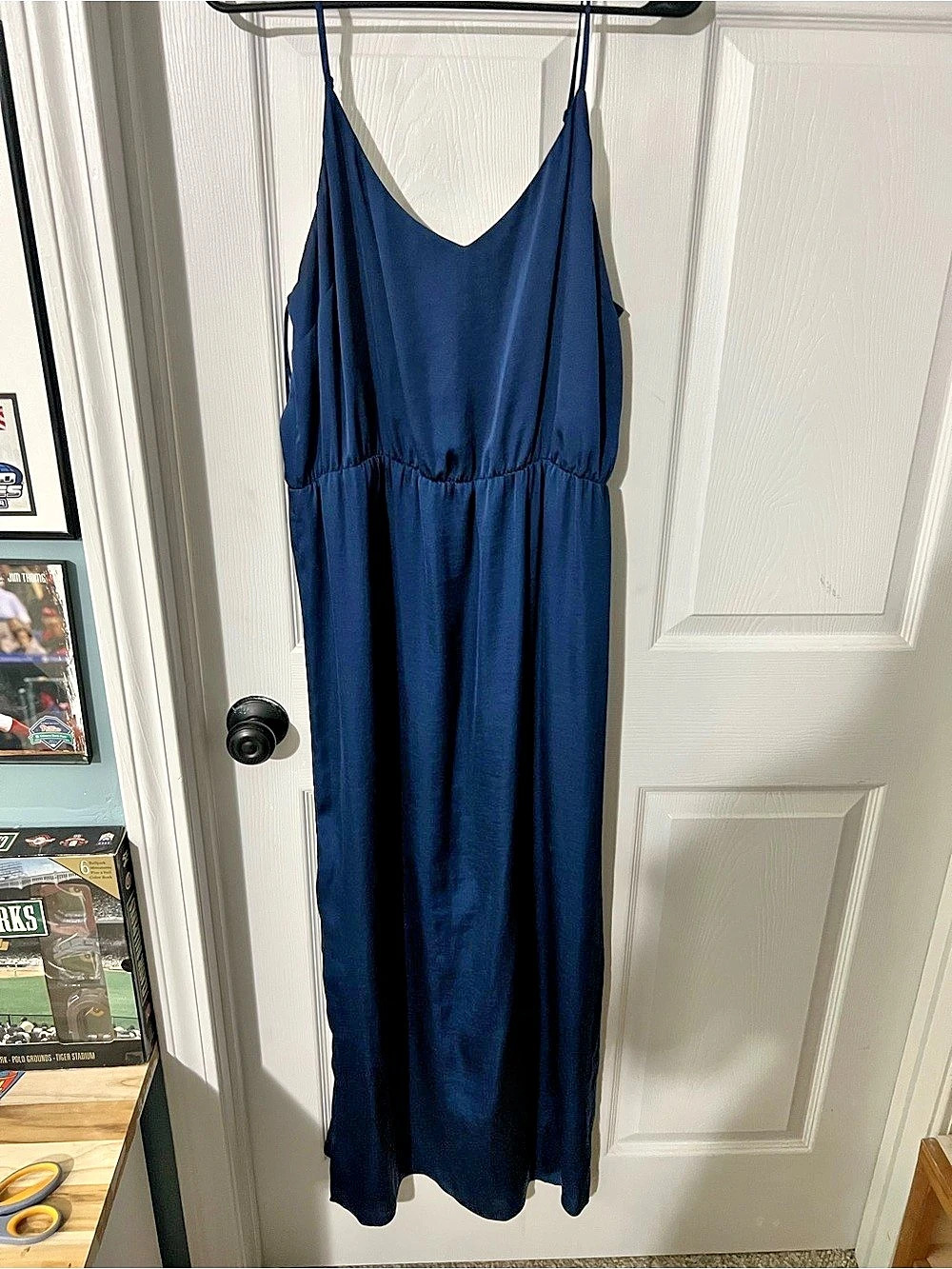 Vince Camuto Maxi Slip Dress in Blue Size Large Like New